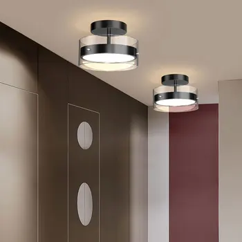 Jednostavne led plafonjere zlatno-crne lampe hodnika, balkona, hodnika, prolaza, rasvjeta u okruglom staklenom omotaču, ukrasne svjetiljke