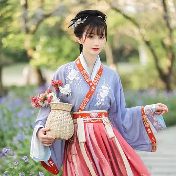 Komplet od 3 predmeta Proljeće dinastije Jin Kratka плиссированная suknja s cross-cut Originalni древнекитайский tradicionalne nošnje donje plesni haljina Hanfu
