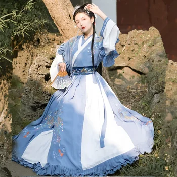 Komplet ženske kineske tradicionalne narodne nošnje Hanfu, plesni odjeća za djevojčice dinastije Han, cosplay vile, odjeća istočnog starog dvora
