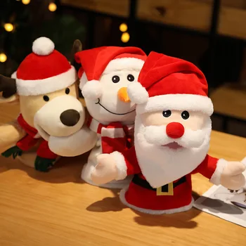 Kreativna pliš noviteti, lutka sa otvorenim ustima, Djed Mraz, sob, Snješko, dječje igračke, božićne darove, rekvizite za dječje zabave