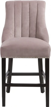 Kreativni baršunasti drveni bar stolica sa naslonom, spužvasto mlaznica za nokte, bar visoka stolica, moderan, jednostavan stil, visoka stolica