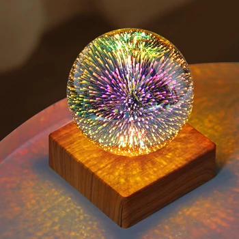 Led vatromet noćno svjetlo USB plug-in 3D kristalnu kuglu Šarene noćno svjetlo Rasvjeta uređenje darove večernje dekor za dnevni boravak