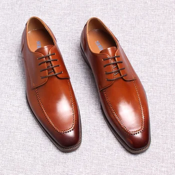 Marke oxfords s trga vrhom, muške cipele od prave kože, talijanski poslovni klasične službene gospodo modeliranje cipele za muškarce, cipele novog dizajna