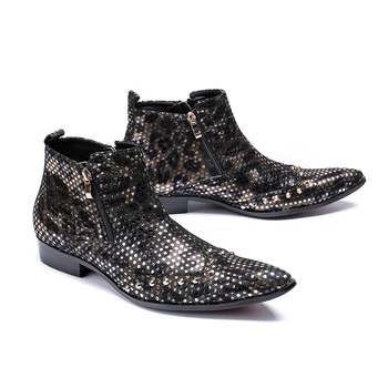 Moderan модельная obuća za muškarce, cipele, modne marke muške cipele sa zakovicama od prave kože, prozračna oxfords s oštrim vrhom na munje, cipele