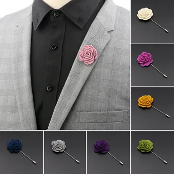 Muški ručni radovi od vune cvjetni broš Roza Plava Ljubičasta broš PIN odijelo košulja broš ovratnik rever pin svadbeni nakit pribor