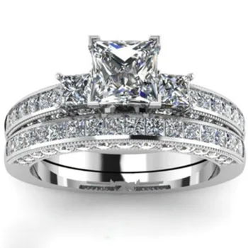 Novi skup parova prstenova Europska i američka moda Gorski kristal cirkon