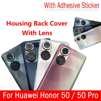 Novi Stakleni Stražnji Poklopac Za Huawei Honor 50 Pro Telo Stražnja Vrata Zamjena Poklopca Pretinca Za Baterije Za Honor 50 Dijelovi S Objektivom