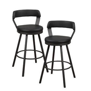 OakvillePark Belmar okretni bar stolica za pub visine u visinu (komplet od 2 komada), crna