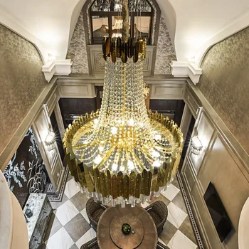Ovjes i svjetiljke stropne američka kristalnim lusterima zlatni ukras za dnevni boravak luksuzne vile