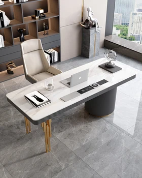 Pisaći stol od prirodnog mramora u talijanskom stilu, suvremeni dom jednostavan svjetlo luksuzni pravokutni radni stol Dali