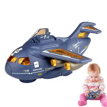 Plišani avion igračka avion s mini-tenk, plišani avion za djecu s treperi svjetlima i zvukovima, prijevoz