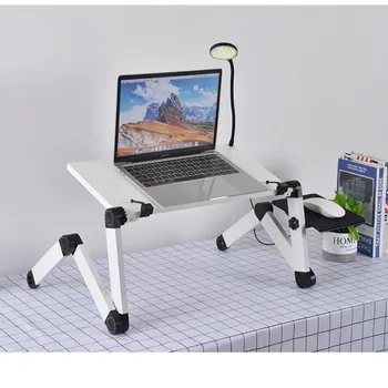 Prijenosni podesivi i sklopivi računalni stol postolje za laptop TV krevet PC stalak za prijenosno računalo s tepih za miša ventilator, stol za laptop