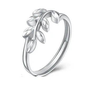 Prsten od čiste platine je 950 za žene koje oponašaju dijamantni prsten u obliku lišća drveta, pravi angažman ženski prsten Pt950, uz mogućnost promjene veličine 5-8 dolara