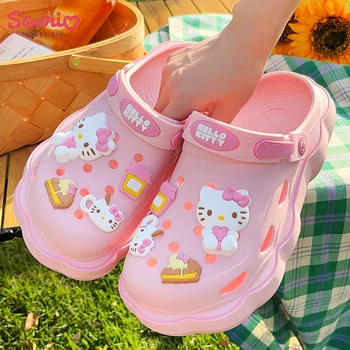 Sanrio Kuromi, Papuče My Melody Kawaii, Hello Kittys, Y2K, Нескользящие cipele s debelim potplatima na visoku petu cipele, Ženske cipele s rupama, Plaže Sandale