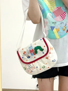 Sanrio Slatka torba Hello Kitty Y2k s vezom u stilu anime Kawai, univerzalna torba-тоут, ženska torba za šminkanje, ženska torba za djevojčice