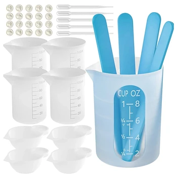 Set alata za dimenzije čaša od smole, oblika od epoksida, oblika i epoksidne smole, reusable silikonska šalica za miješanje sa štapićima za miješanje