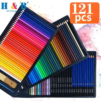 Set za umjetničke slike H & B od 121 kom., skup boja u vodi topiv u boji olovka premium klase, prijenosni torbica za djecu i odrasle, proizvoda za ručni rad