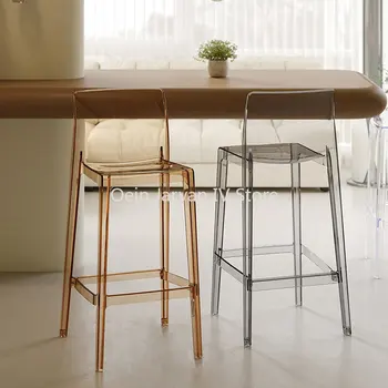 Skandinavski prozirni akril barske stolice s dizajnerskim naslonom, za kućanstvo barske stolice, visoke stolice, modernih kućanskih predmeta, WZ50DC