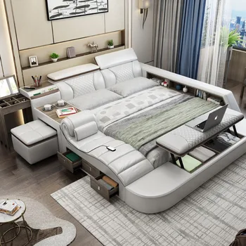 Smart bed frame camas bedroom furniture krevet bračni lit beds سرير muebles de dormitorio namještaj bedroom set cama de casa