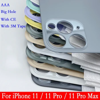 Stakleni Poklopac Pretinca za baterije AAA SA Velikim Otvorom Za iPhone 11 Pro Max 11Pro Zamjena Stražnjeg Stakla Stražnje Kućište Stražnji Poklopac Vrata Kućišta S Trakom
