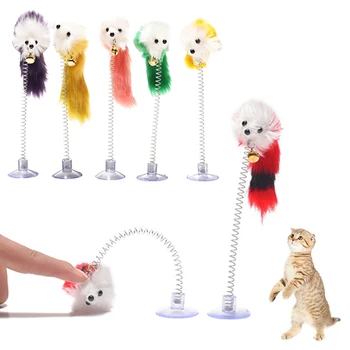 Trendi boji plastične igračke za mačke, pero, zabavna forma za mačke i miševa, 20x10 cm, proizvode za kućne ljubimce, otpremnica miš, Elastična donja gubitnik
