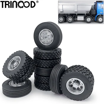 TRINOOD 8 kom., glavčine prednjih i stražnjih kotača, gume, komplet za 1/14 Tamiya Truck Tractor Trailer Cargo Engineering, duge dijelovi za radio-automobila