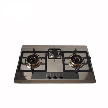 Udoban plinski štednjak sa dvije ploče od nehrđajućeg čelika s 3 ploče