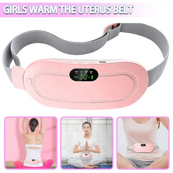 USB Električna vruće vibracije, menstrualna topliji, pojas, razdoblje, grčevi, bol reljef, podesivo grijanje i vibracija, boja roza