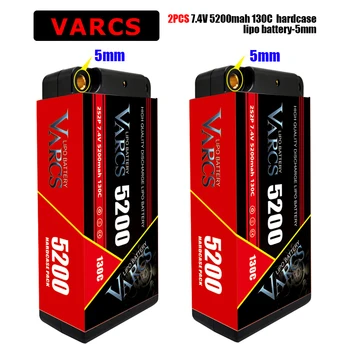 VARCS Shorty Lipo Baterija 2 S 7,4 Na 5200 mah 130C 4 mm 5 mm Metak Natječaj Kratkom Paket Deans XT90 RC 1/8 1/10 Automobil Brod Kamion Lud