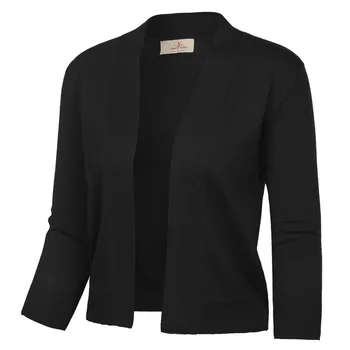 Ženska jakna GK s 3/4 rukava, otvaranjem sprijeda, укороченное вязаное kaputi, majice, bluze visoke kvalitete, ženska svakodnevni ulični t-shirt