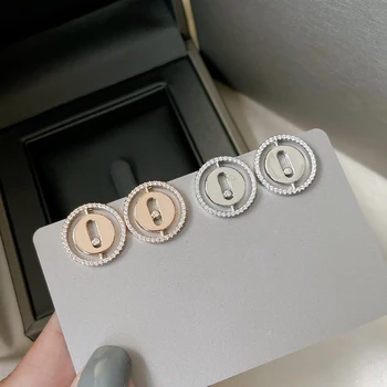 Ženske naušnice od 925 sterling srebra serije MOVE iz francuskog branda nakita. Pokretni kamen. Blagdanski darovi
