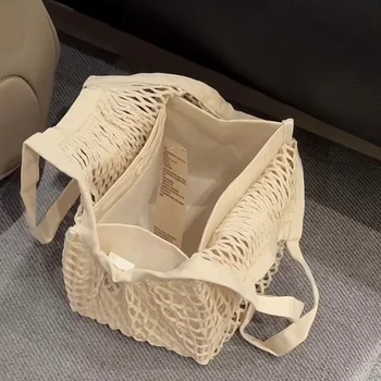Хлопковая nadvoji torba, torba za skladištenje voća i povrća, super shopping bag, torba-тоут, mala u koju su utkane ženska torba